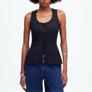 Madewell Black scoopneck cutaway vest size 4